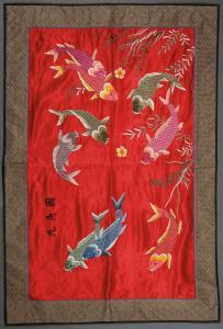 CHINESE SCHOOL,FOUR CHINESE EMBROIDERED SILK PANELS,Jackson's US 2018-11-27