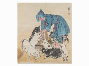 CHINESE SCHOOL,Peasant with Pigs,Auctionata DE 2016-12-16