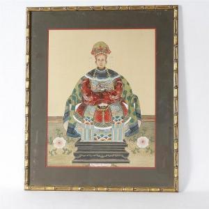 CHINESE SCHOOL,Portrait of the enthroned Emperor,Ripley Auctions US 2015-06-27