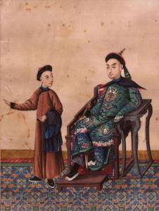 CHINESE SCHOOL,seated courtier and attendant,Keys GB 2016-11-24