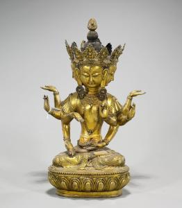 CHINESE SCHOOL,seated multi-armed and multi-faced seated deity,Chait US 2019-06-08