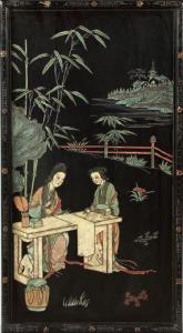 CHINESE SCHOOL,two scribes at a garden desk,St. Charles US 2009-07-25