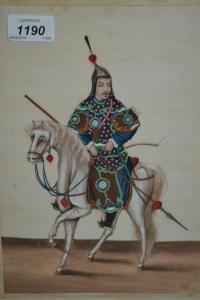 CHINESE SCHOOL (XVIII),Study of a warrior on a horse,Lawrences of Bletchingley GB 2016-09-06