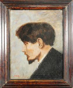 CHINI Dario 1847-1897,Portrait d'homme de profil,Yann Le Mouel FR 2018-10-19