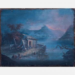 CHINNERY George 1774-1852,Chinese landscape with peasants by a house,Deutsch AT 2024-02-15