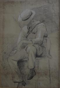 CHIPPS Herbert,Seated man wearing a hat,Andrew Smith and Son GB 2016-06-26
