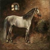 CHIRKIN Aleksandr Dmitrievich,Whiteand grey horse in a stable,1876,Bruun Rasmussen 2010-05-31