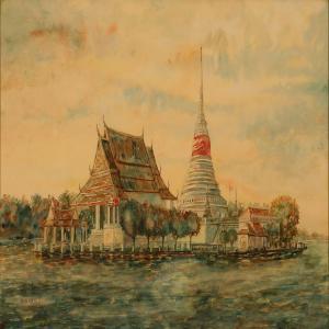CHIRM M.R 1900-1900,A temple in Thailand,1930,Bruun Rasmussen DK 2010-10-25
