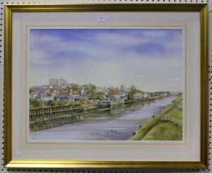 chisnall john 1943,View of Arundel from the Causeway,Tooveys Auction GB 2017-05-17