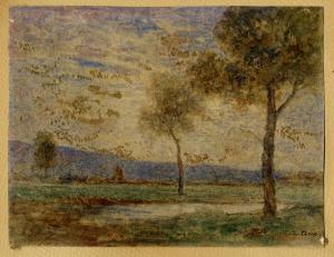 CHITARIN Traiano 1864-1935,Paesaggio con lago,Gonnelli IT 2024-02-07