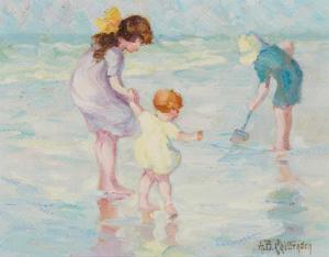 CHITTENDEN Alice Brown 1859-1945,Children playing at the beach,John Moran Auctioneers US 2023-11-14