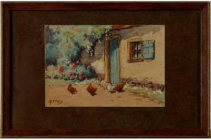 CHOICE Adriaan 1875-1955,Chickens farmhouse,Twents Veilinghuis NL 2015-04-10