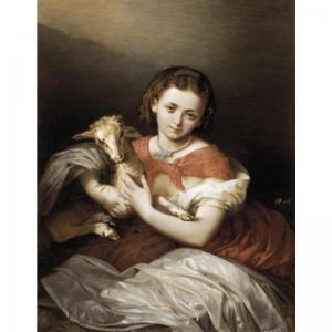 CHOJNACKI Romuald 1818-1885,YOUNG GIRL WITH A LAMB,1867,Sotheby's GB 2005-05-20