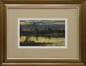 CHOREMBALSKI Wawrzyniec 1888-1965,Zachód słońca nad rzeką,1925,Rempex PL 2023-10-12