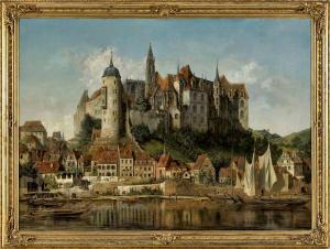 CHOULANT Ludwig Theodor 1827-1900,"Partie am Schloß zuMeißen". Originaltitel,Schloss DE 2008-10-25