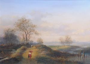 CHRIST Pieter Caspar 1822-1888,Figures on a Country Path,Wright Marshall GB 2016-05-12