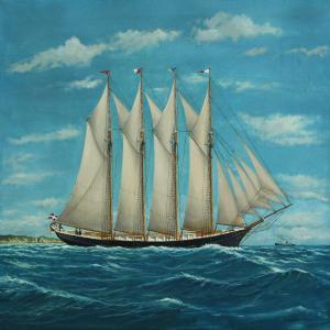 CHRISTENSEN E. M 1900-1900,Seascape with sailing ship,Bruun Rasmussen DK 2013-09-02