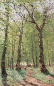 CHRISTENSEN Godfred B.W.,A walk in the forest on a spring day,1918,Bruun Rasmussen 2024-02-26