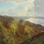 CHRISTENSEN Godfred B.W. 1845-1928,Danish landscape with view over the inlet o,1896,Bruun Rasmussen 2012-02-20