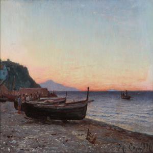 CHRISTENSEN Godfred B.W.,Summer Evening at the Grand Marina, Capri,1874,Bruun Rasmussen 2013-04-15