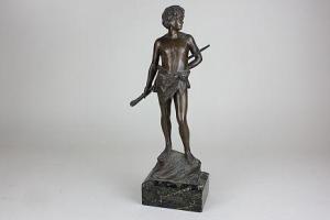 CHRISTENSEN Jeremias,figure of a young boy with club wearing an animal ,Henry Adams 2017-07-12