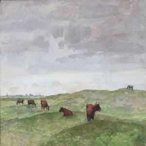 CHRISTENSEN Svend Sinding 1898-1980,Landscape with cows in the field,Bruun Rasmussen DK 2012-02-06