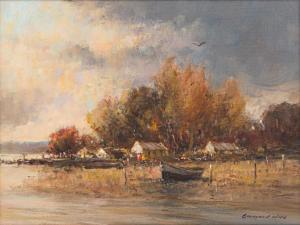 Christiaan Nice 1939-2020,Cottages with Boat,Strauss Co. ZA 2024-04-15