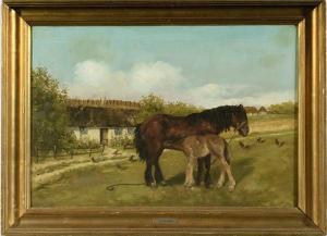 CHRISTIANSEN Marie 1875-1949,LANDSCAPE WITH HORSES,1917,Cowan's US 2010-08-13