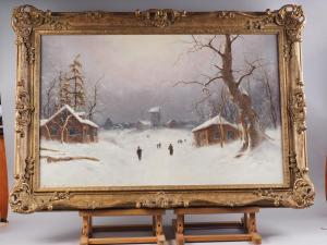CHRISTIANSEN N H,winter scene with distant windmill,Jones and Jacob GB 2021-12-08