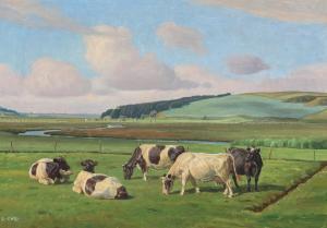 CHRISTIANSEN Rasmus 1863-1940,Landscape with cows,1105,Bruun Rasmussen DK 2024-04-01