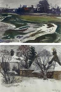 CHRISTIE Fyffe,Snowy Garden and Industrial City Suburb Landscape,David Duggleby Limited 2022-07-23