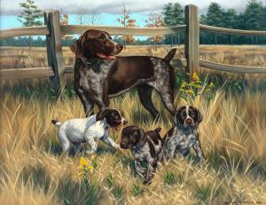 CHRISTIE Robert 1800-1900,First Field Trip, German Shorthair Pointer with Pu,1989,Copley 2024-02-23