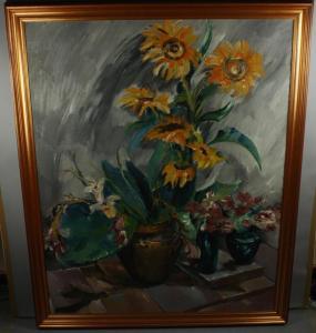 CHRISTL Utho 1919-1955,"Stilleben mit Blumen und Töpfen",1953,Palais Dorotheum AT 2012-06-13