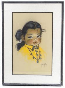 CHRISTOFFERSEN gerda 1917-2012,Portrait of a Girl,Hindman US 2014-04-23