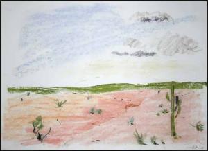 CHRISTOPHER Ken 1942,Saguaro Desert #1,1985,Heffel CA 2009-02-26