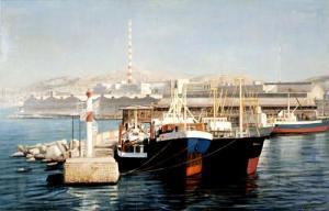 CHRISTOU Sandra 1959,The port of Piraeus,2003,Bonhams GB 2011-11-28