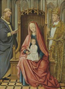 CHRISTUS Petrus 1410-1475,The Virgin and Child Enthroned with Saint Anthony ,Christie's 2011-06-08