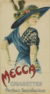 CHRISTY F. Earl 1883-1961,MECCA CIGARETTES / PERFECT SATISFACTION,1912,Swann Galleries US 2019-02-07