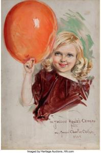 CHRISTY Howard Chandler,Girl with Balloon, for the Judson Health Center,1925,Heritage 2023-11-21