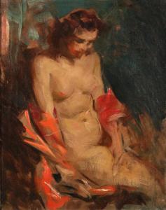 CHRISTY Howard Chandler 1873-1952,Seated nude,1971,Butterscotch Auction Gallery US 2017-07-16