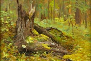 CHULOVICH VIKTOR NIKOLAEVICH,In the Forest by a Fallen Tree,1951,Shapiro Auctions 2020-07-25