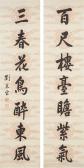 CHUNLIN Liu 1872-1942,Couplet of Calligraphy in Running Script,Bonhams GB 2018-06-26