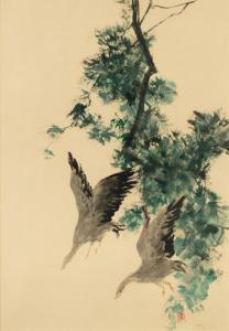 CHUONG PHAM THUC 1918-1983,Flying birds,1950,Sotheby's GB 2022-04-20