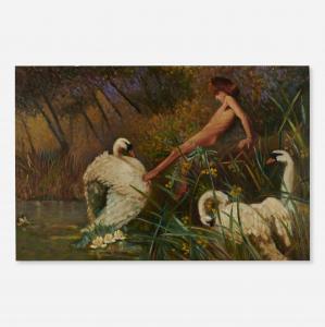 CHURCH Frederick Stuart 1842-1923,Boy and Swan Fantasy (after Arthur ,1900,Toomey & Co. Auctioneers 2023-10-10