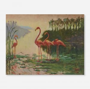 CHURCH Frederick Stuart 1842-1923,Pink Flamingos,1921,Toomey & Co. Auctioneers US 2023-10-10