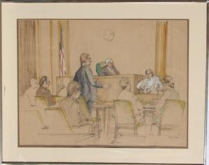 CHURCH Marilyn,Courtroom Drawing 2,1977,Ro Gallery US 2010-10-21