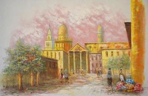 CHURCH,Two continental street scenes with churches and figures,Andrew Smith and Son GB 2014-12-04