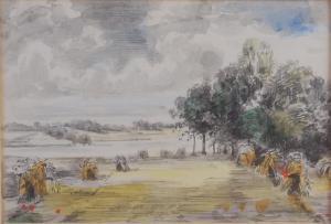 CHURCHYARD Thomas 1798-1865,Cornfield with haystacks,Lacy Scott & Knight GB 2014-09-13