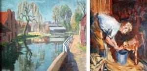 CHURM EILEEN E 1911-2008,Landscape with weeping willow,Capes Dunn GB 2017-04-25