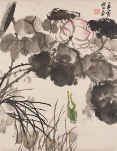 CHUSHENG LAI 1903-1975,Lotus and Frog,1962,Bonhams GB 2019-10-09